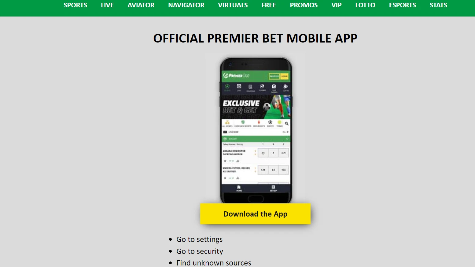 Premierbet app