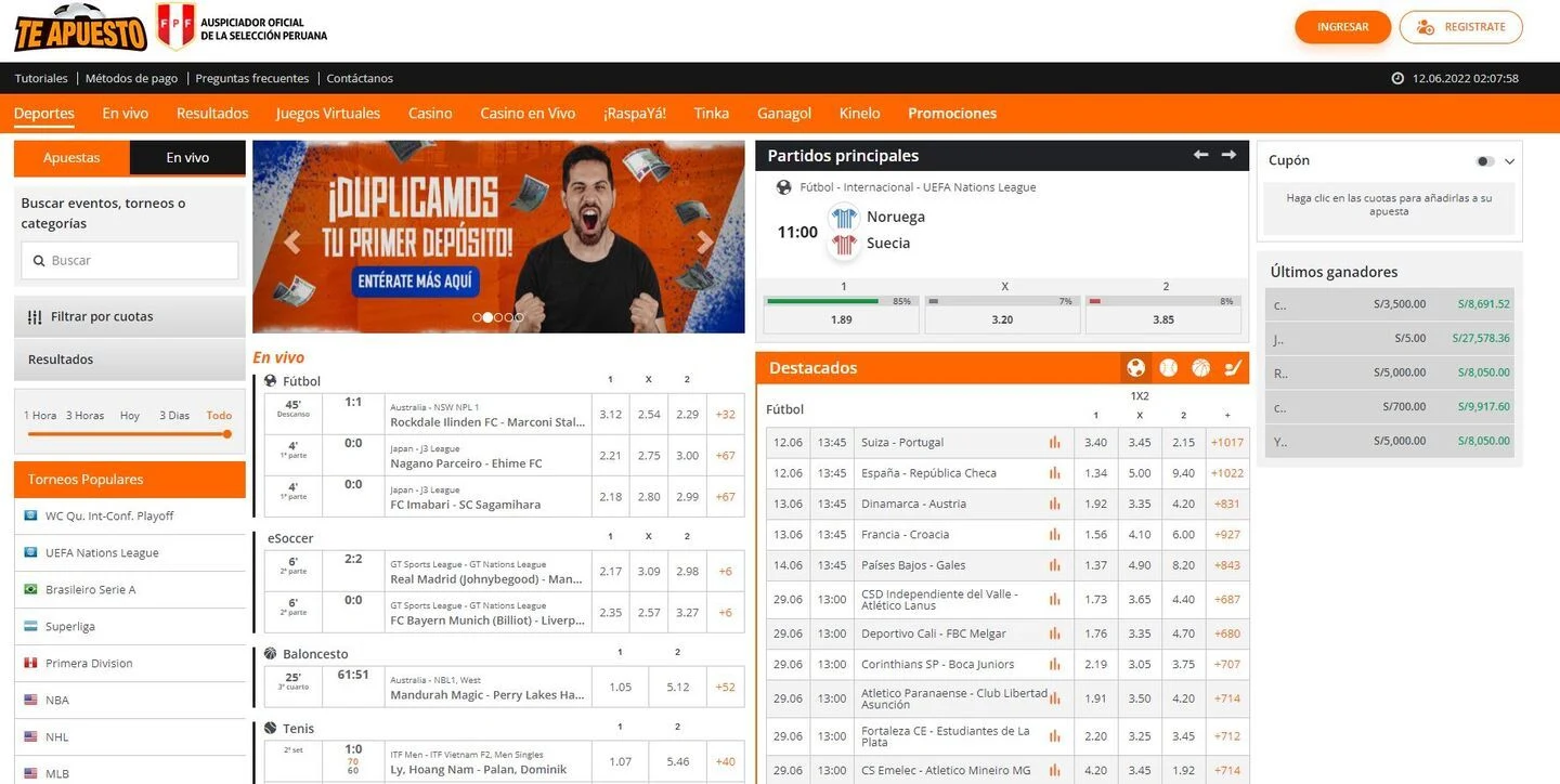 Apuestas en vivo - Te Apuesto