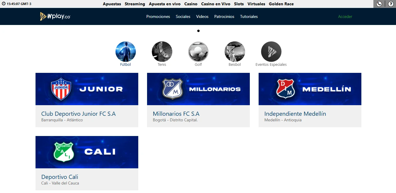 Patrocinios de Wplay