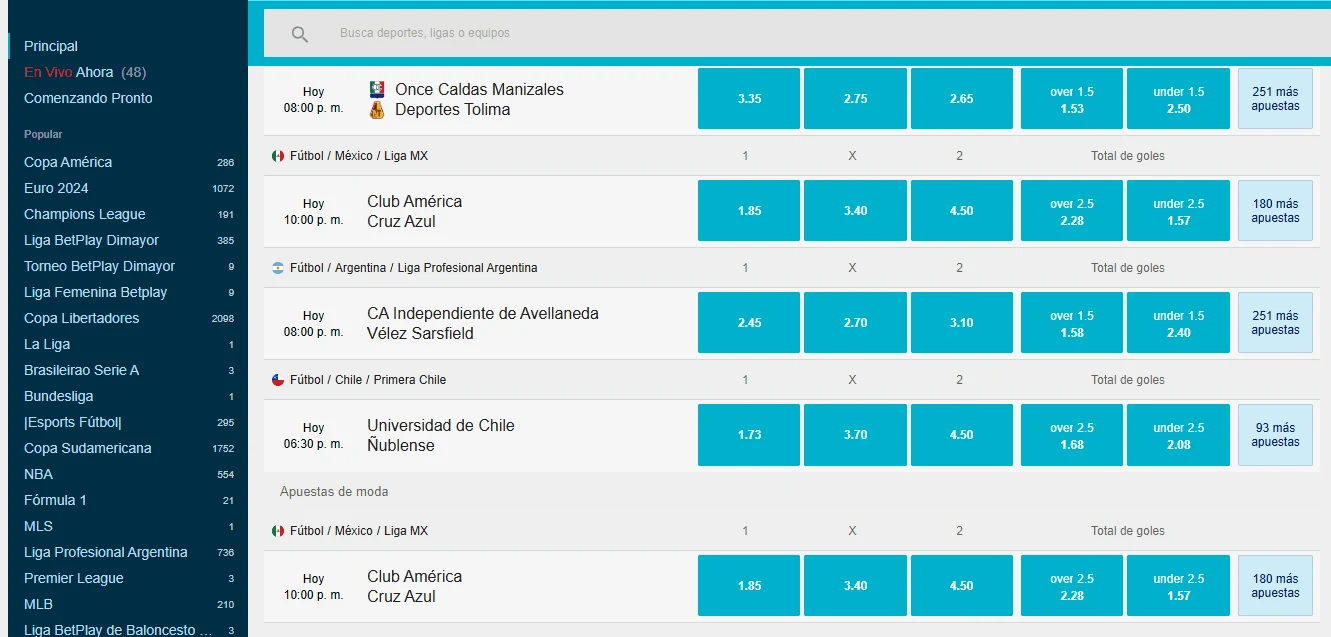 Apuestas deportivas Betplay