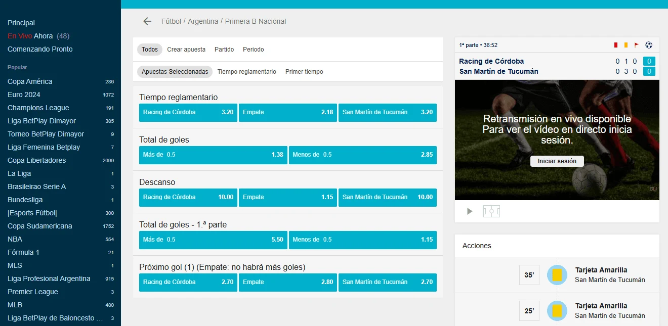 Streaming en Betplay