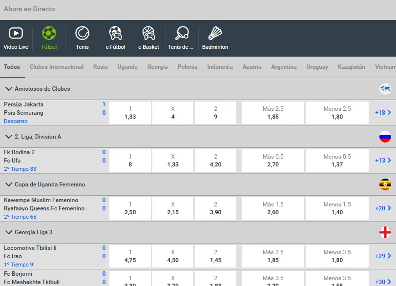 Apuestas en vivo Codere