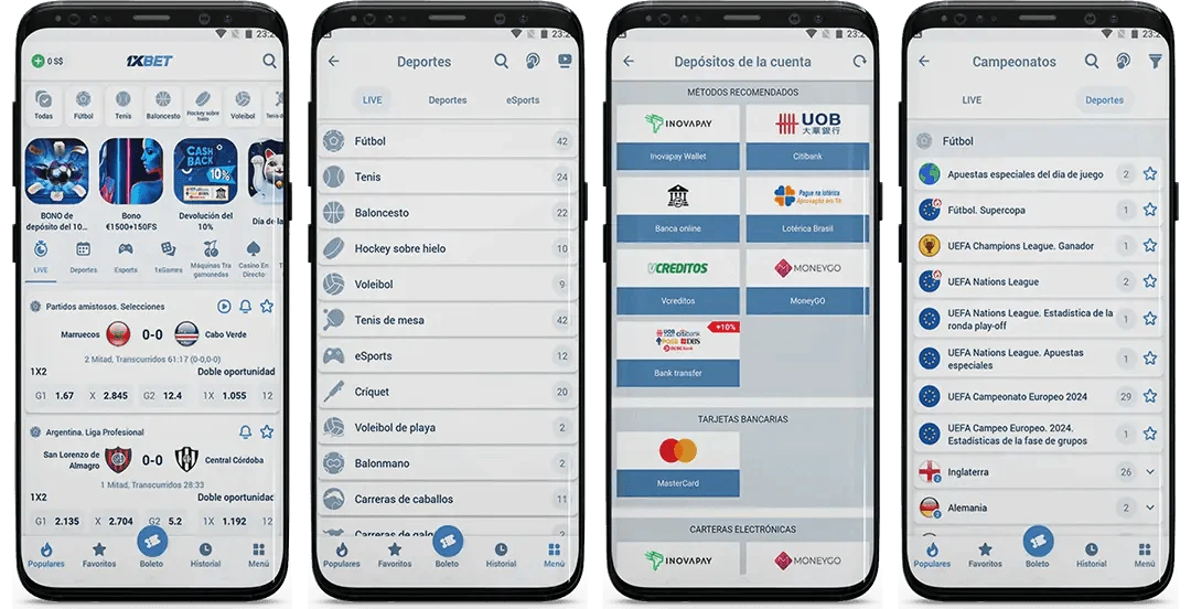 Aplicación móvil de 1xbet