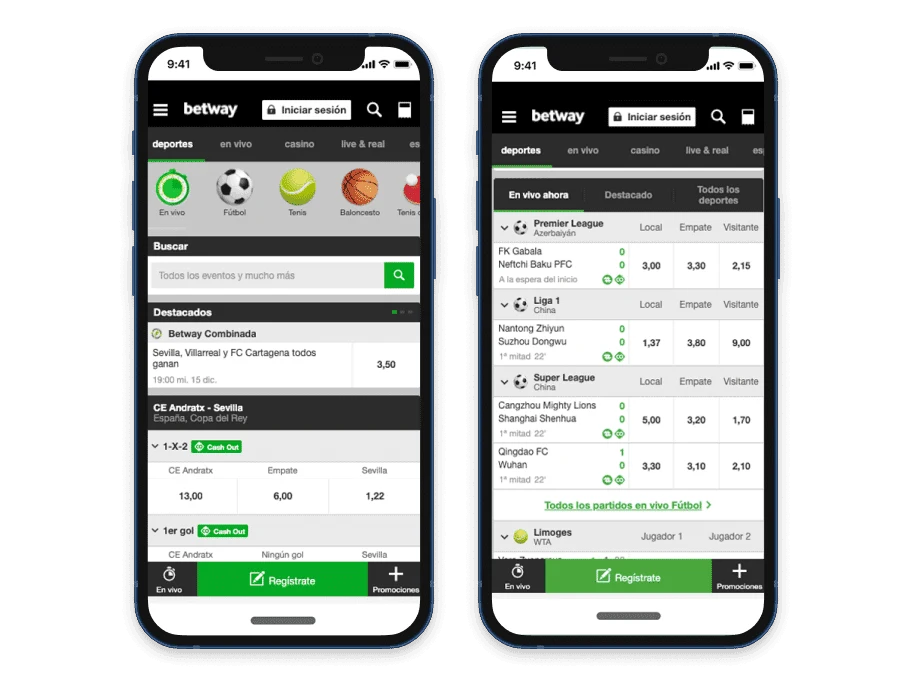Deportes la app de Betway iOS