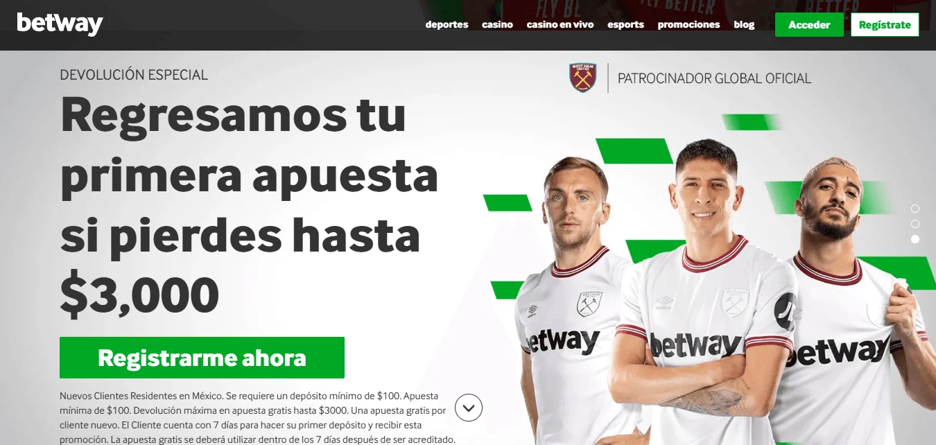 Bono de cashback en betway