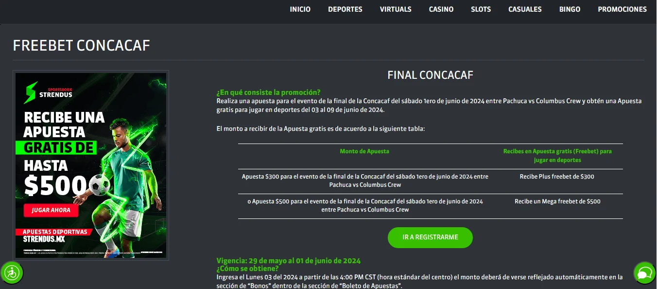 Apuestas gratis en Strendus
