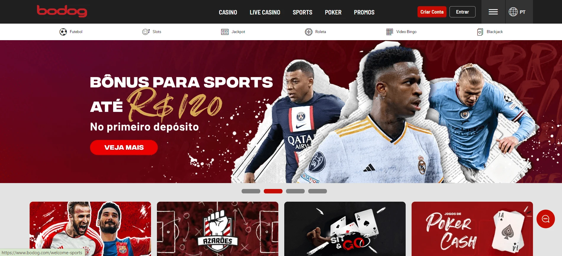 Site do Bodog Brasil