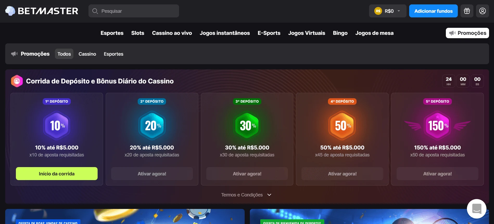 Bônus da Betmaster