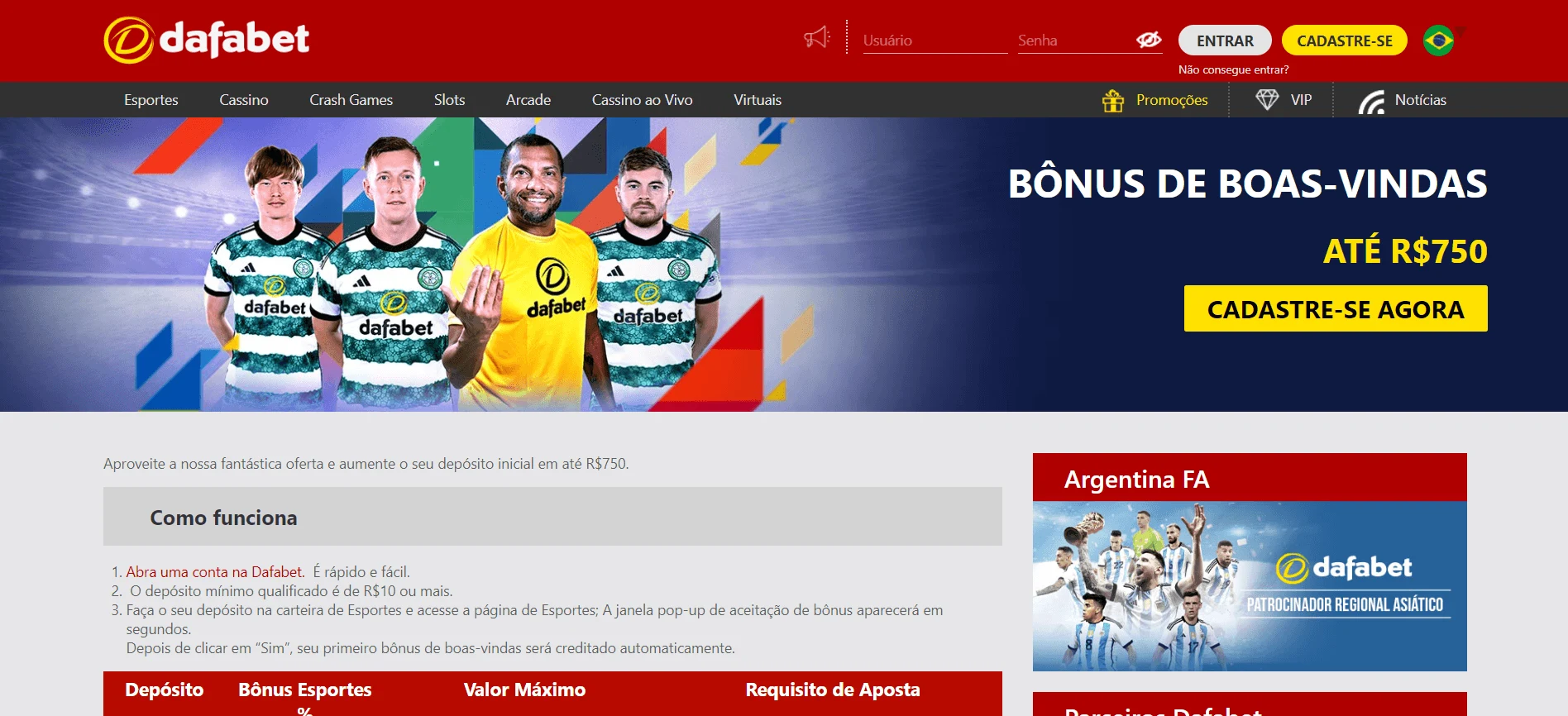 Bônus da Dafabet