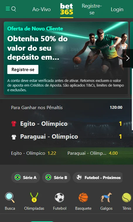 Site móvel da bet365