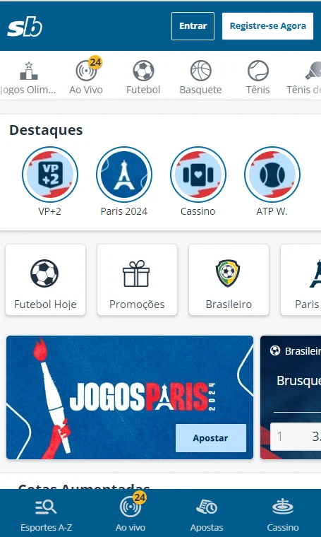 Site móvel da Sportingbet