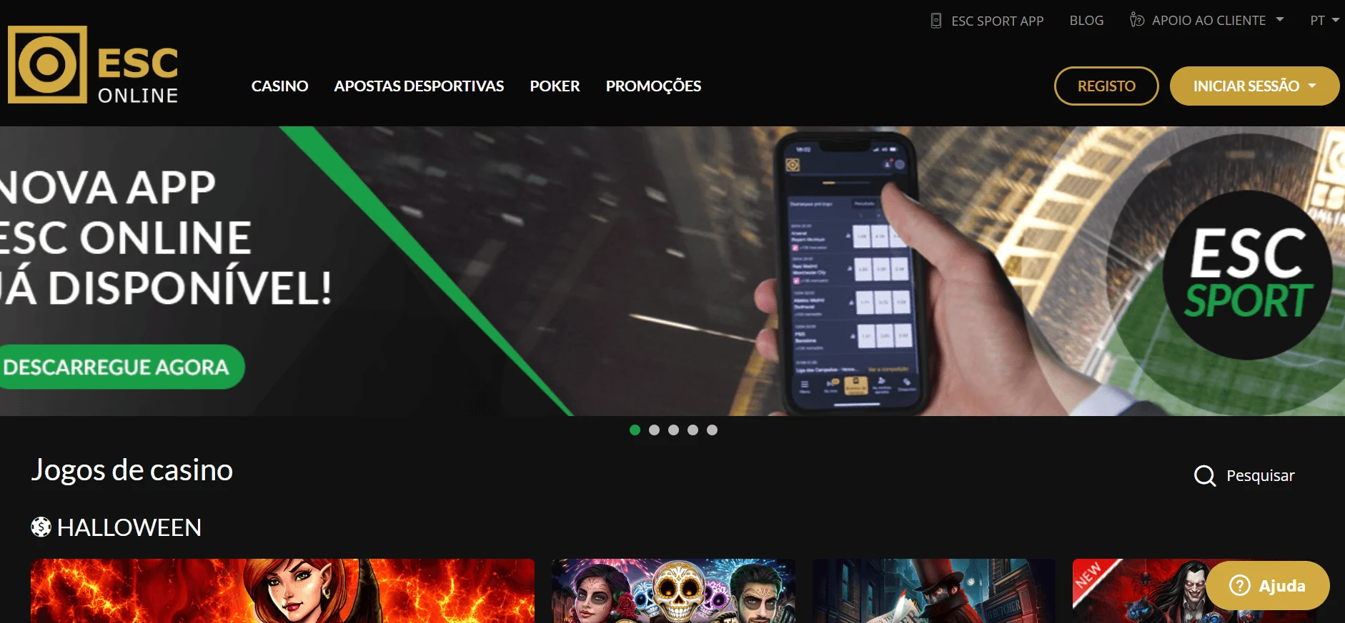ESC Online Portugal Homepage