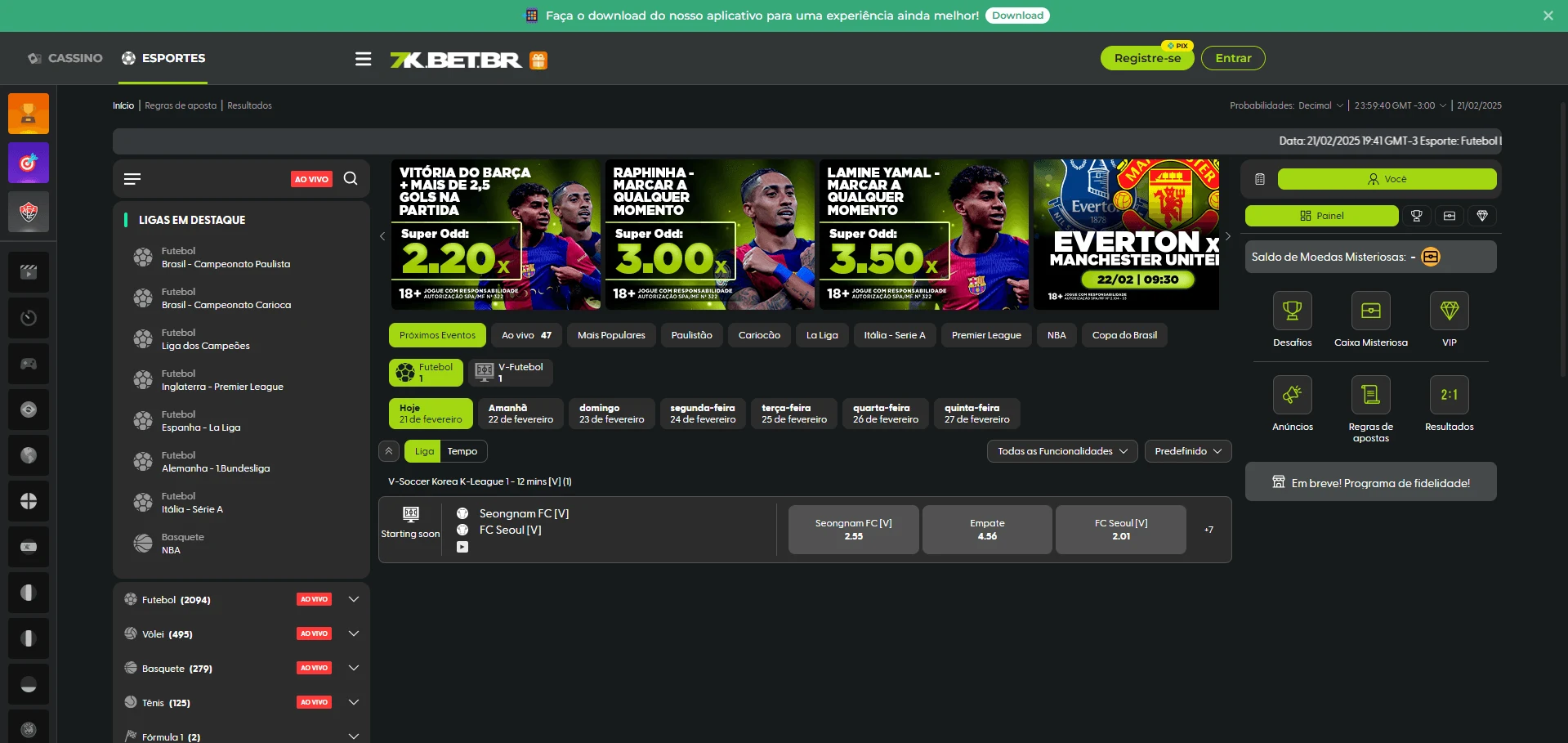 Apostas na 7KBet
