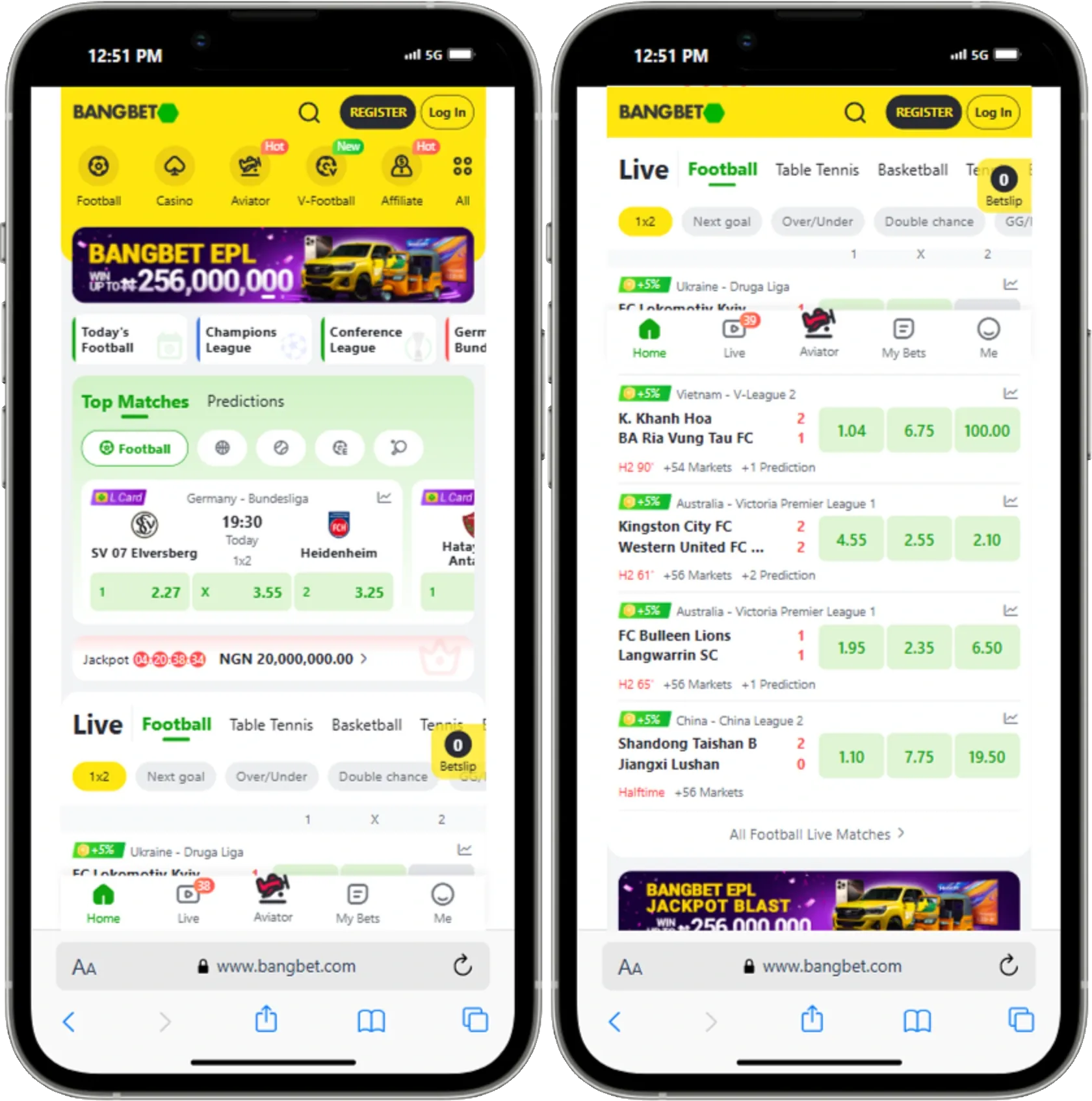 Bangbet Website Design