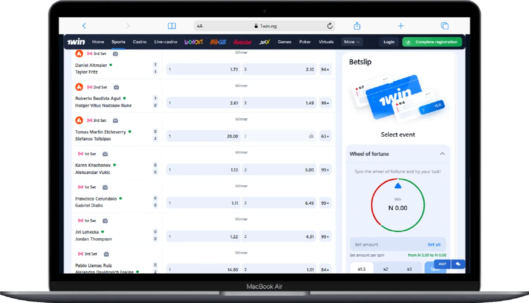 1Win Live Betting
