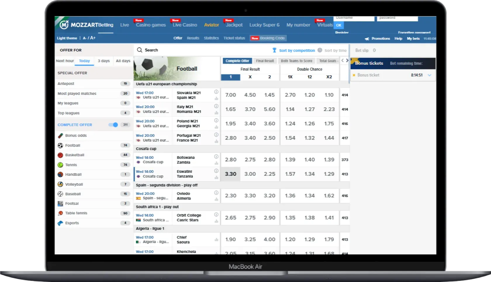 Mozzartbet Betting Site