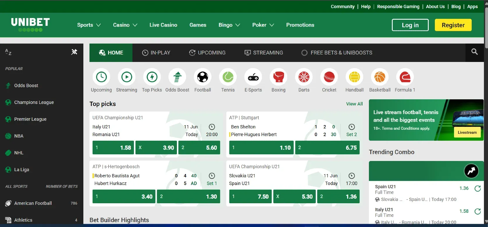 Unibet Betting Site