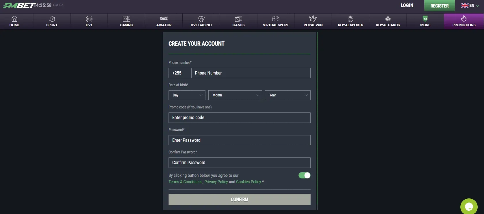 PMBet Registration