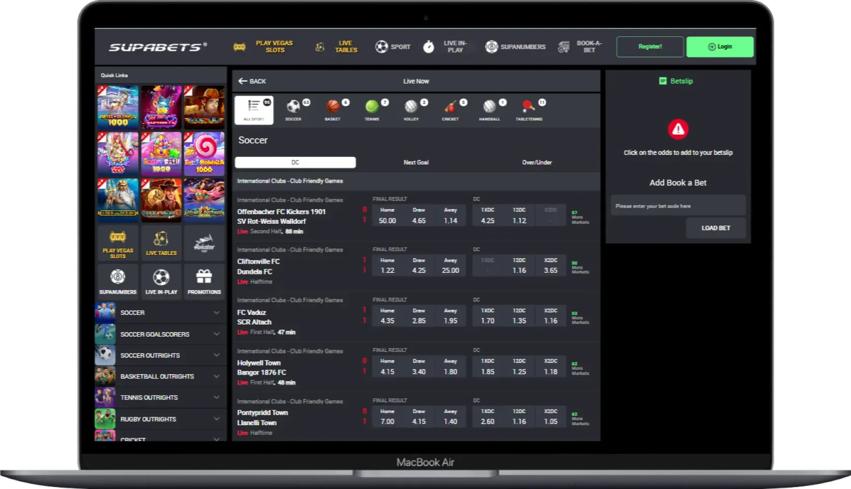 Supabets Live Betting
