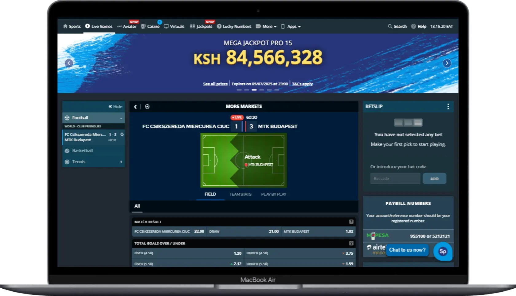 SportPesa Live Match Tracker