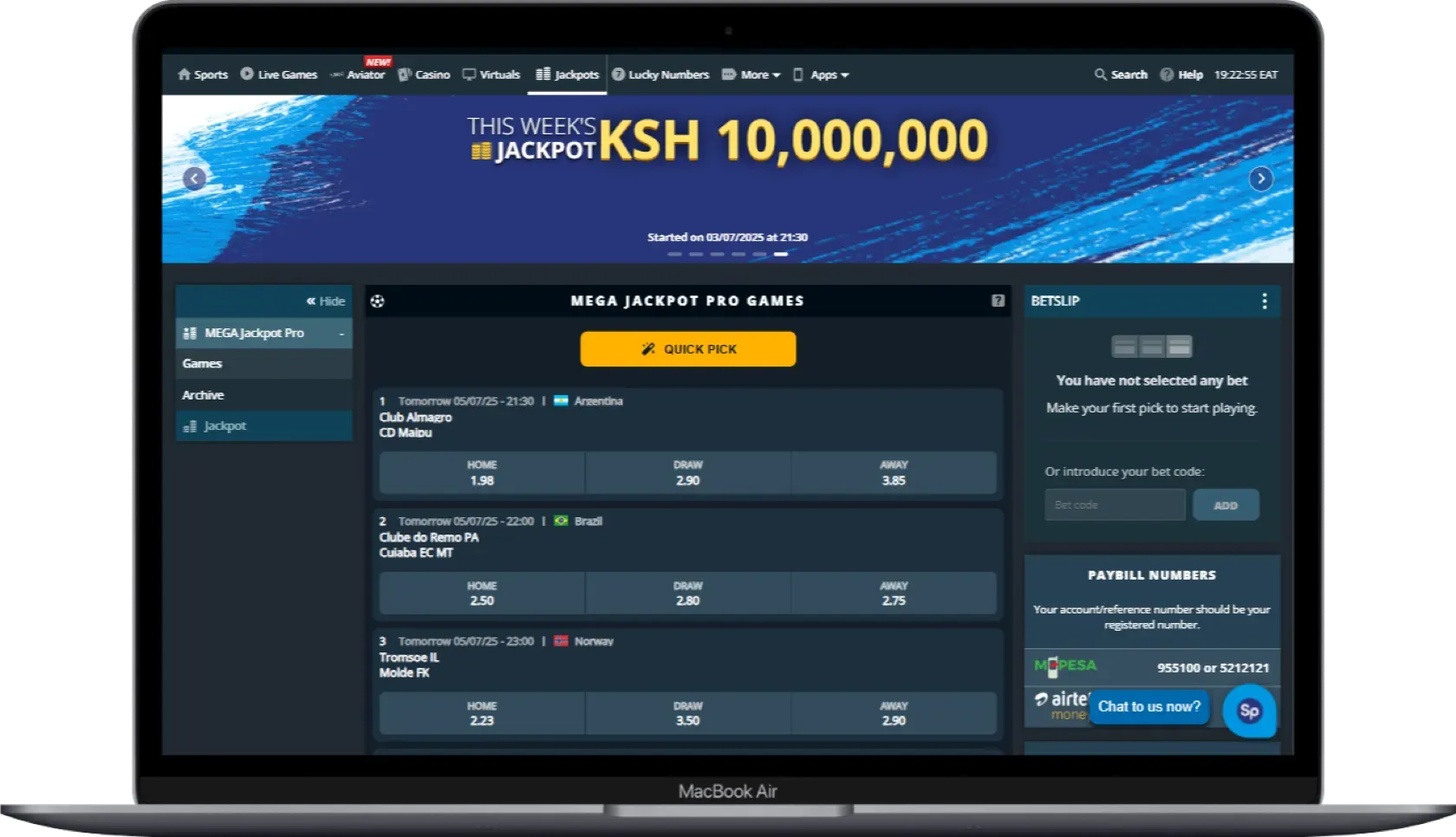 SportPesa Mega Jackpots Promo