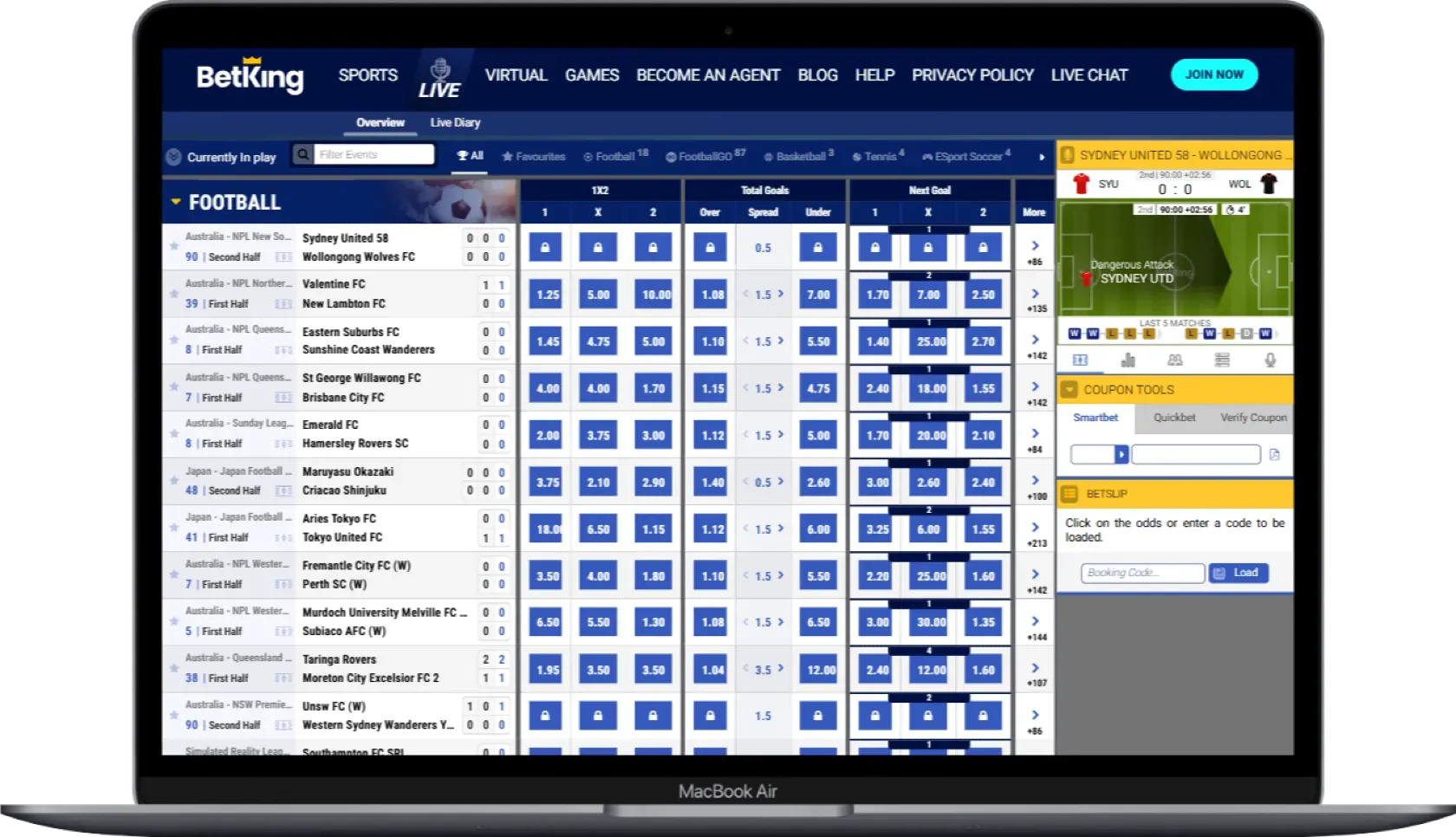 BetKing Live Betting