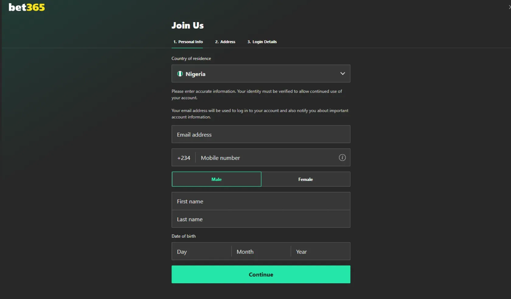 Bet365 Registration