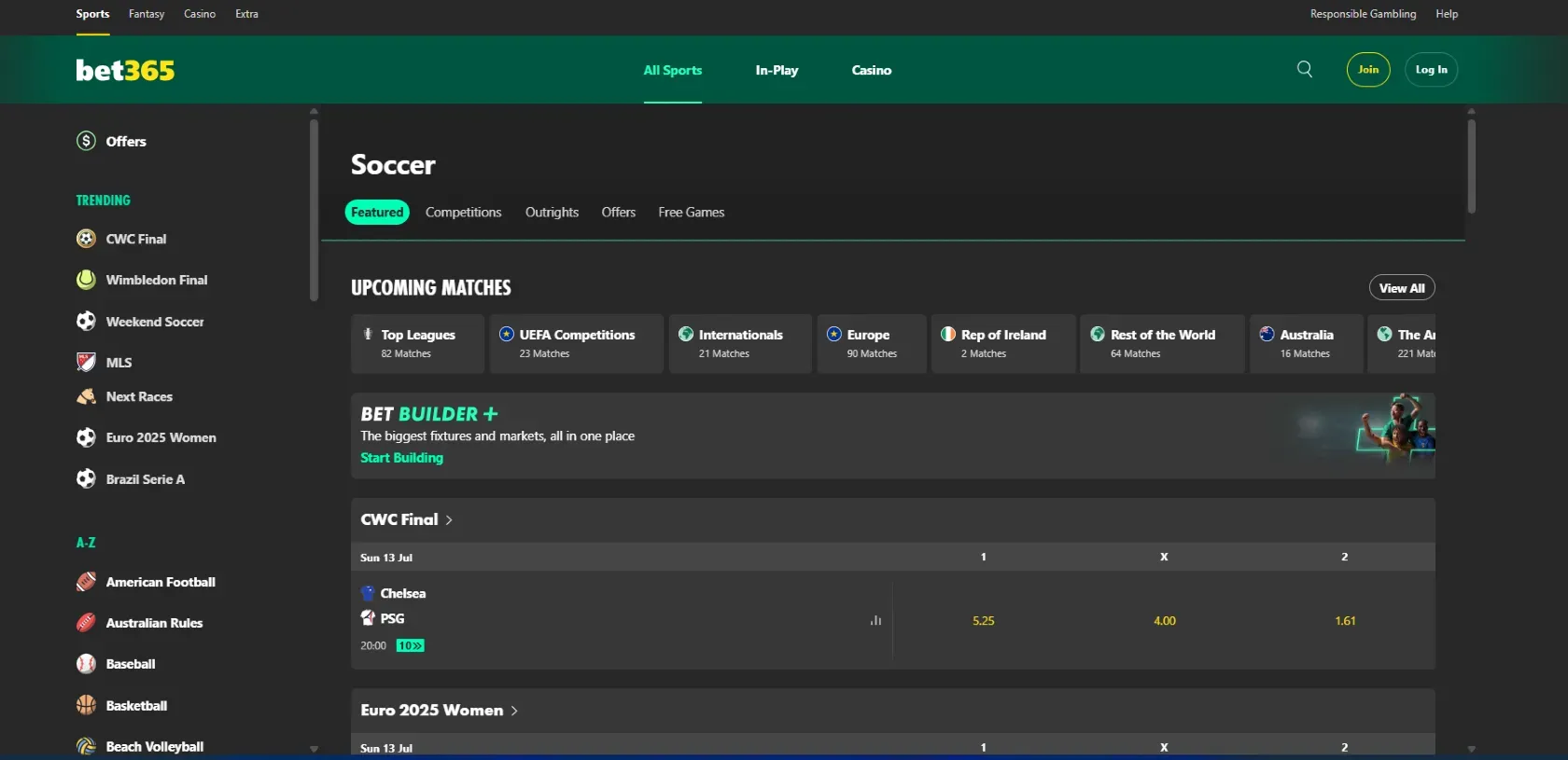 Bet365 Football Betting