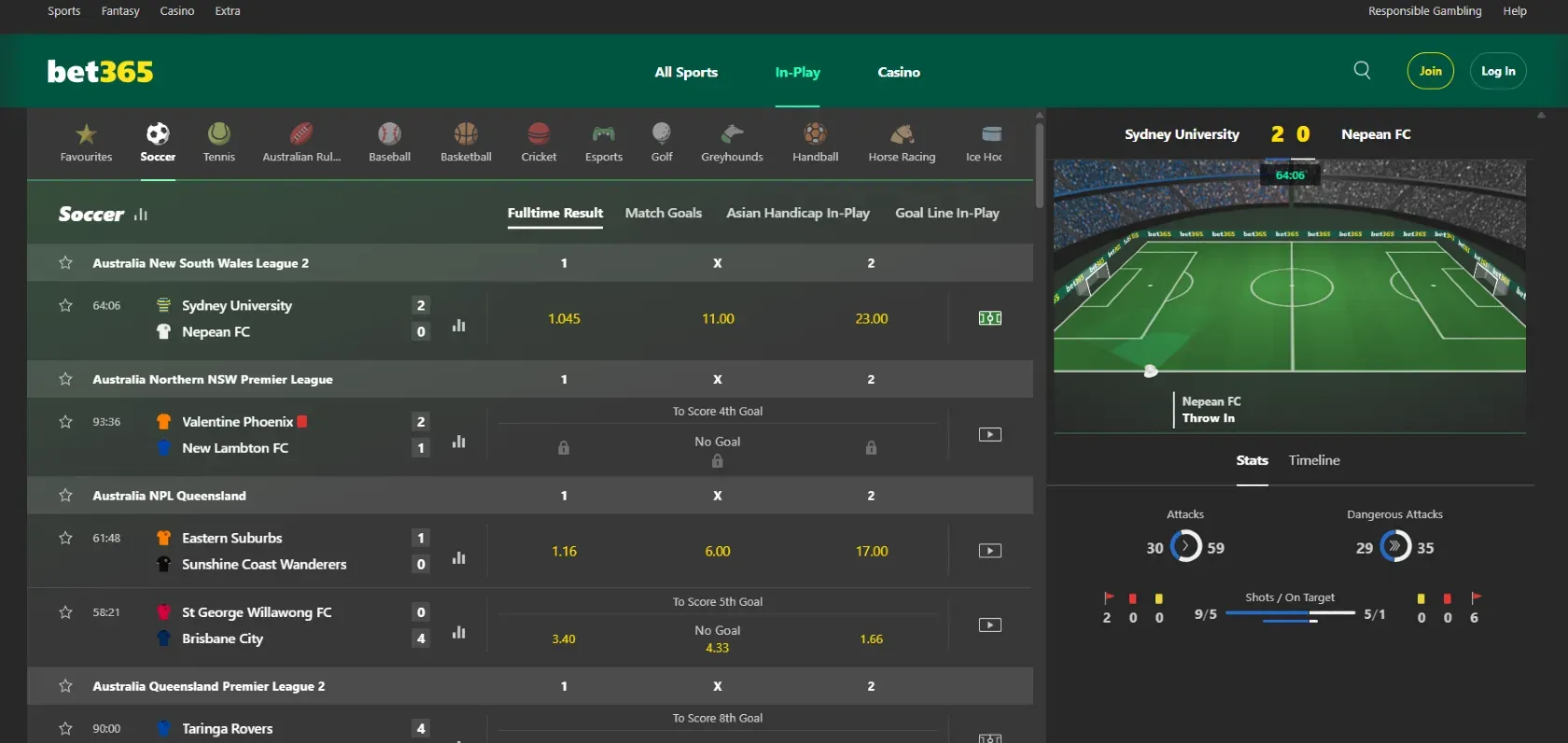 Bet365 Live Betting