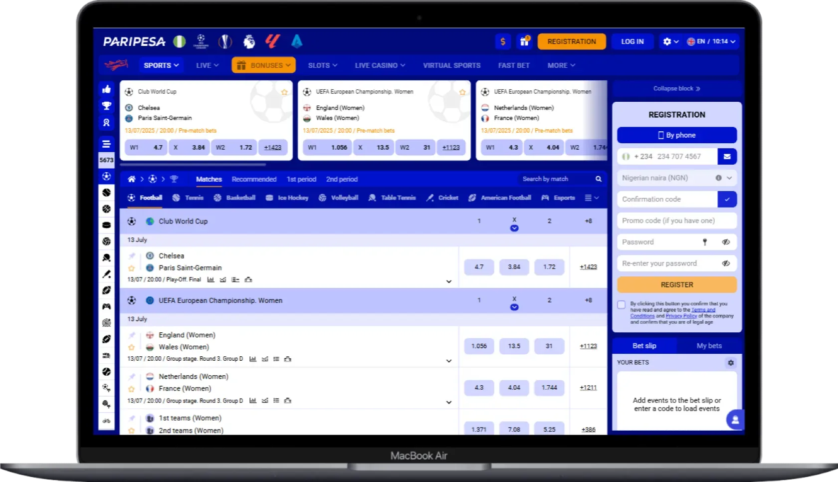PariPesa Football Betting Options