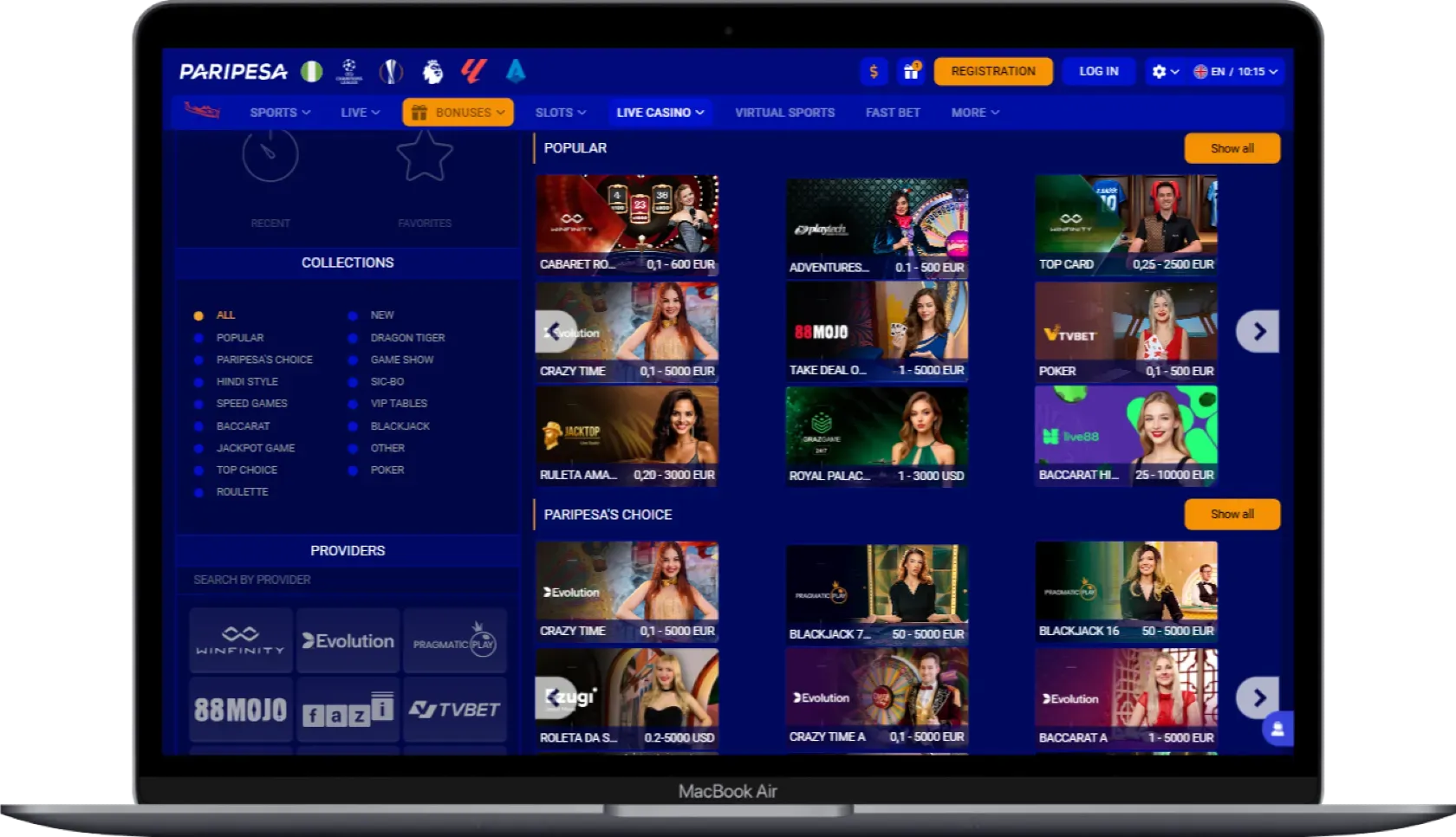 PariPesa Casino Games