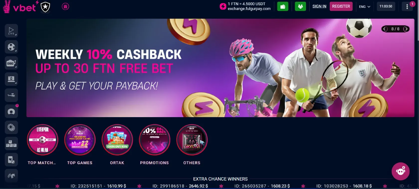 VBet Website Design