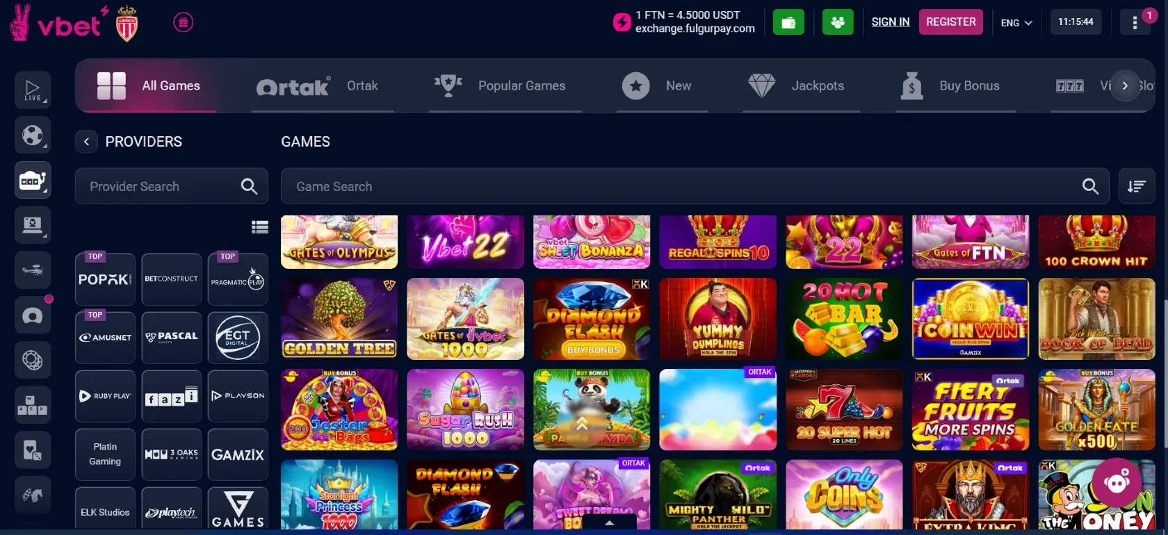 VBet Casino Games