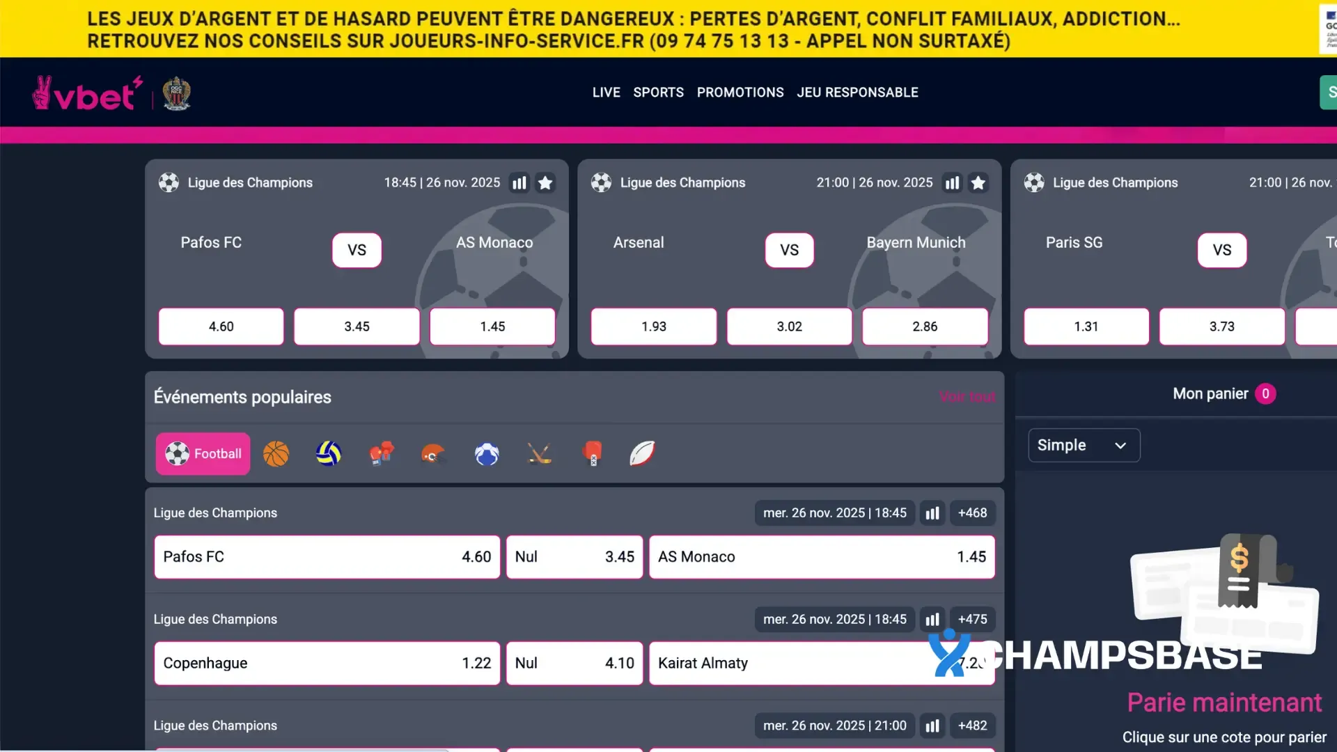 vbet paris sportifs france