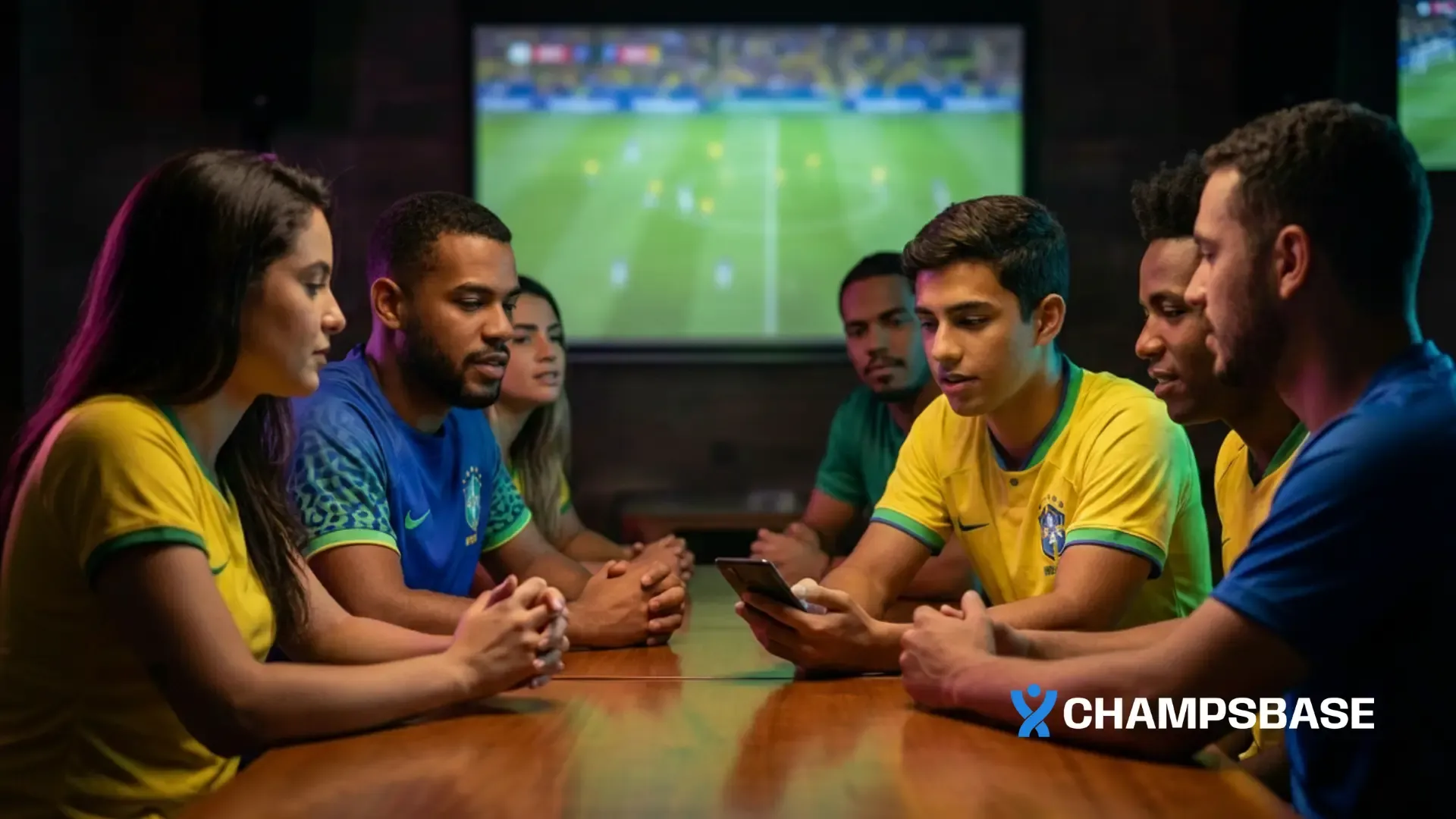 Amigos discutem ao redor da mesa de um bar, as melhores casas de apostas esportivas