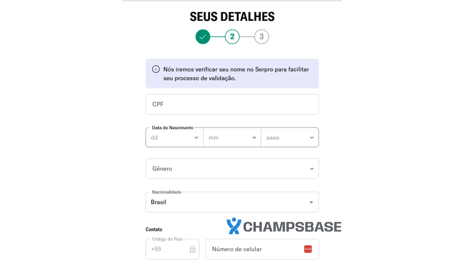 Página de registro do site da BetMGM