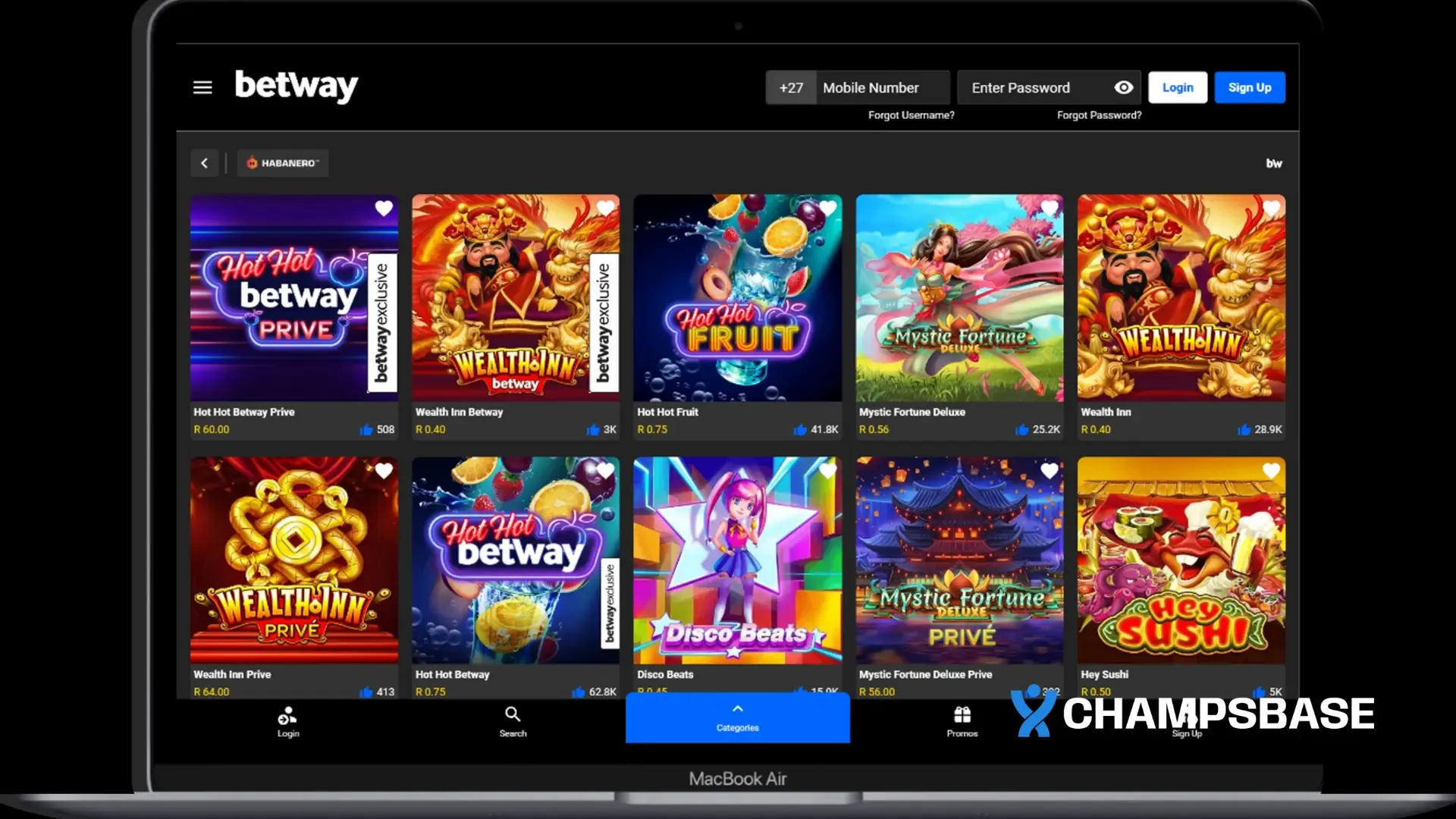 Betway Habanero Games