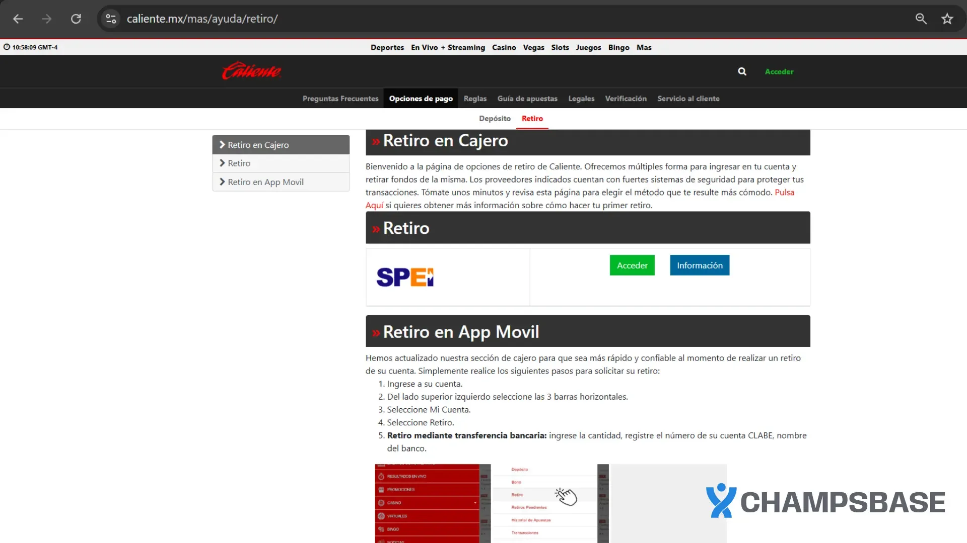 retiros caliente mexico