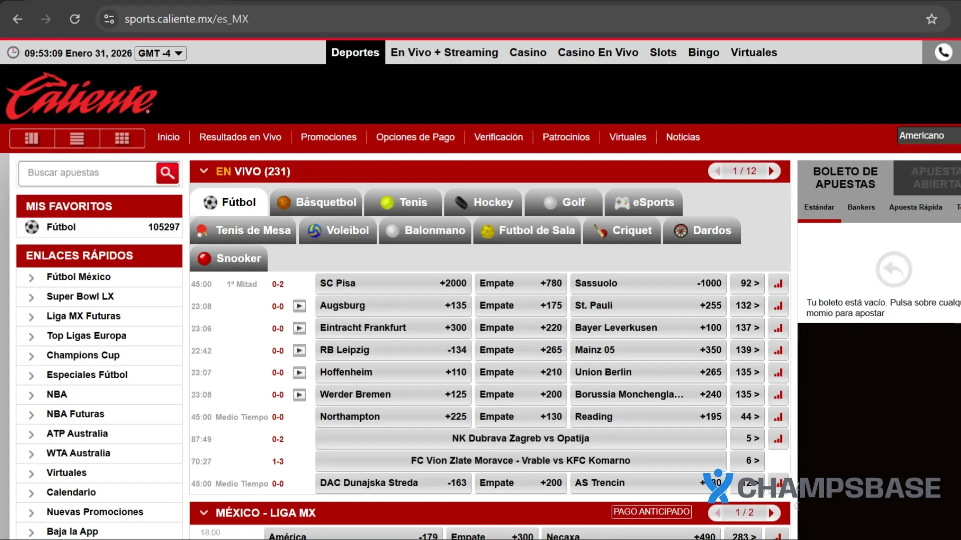 caliente deportes mexico