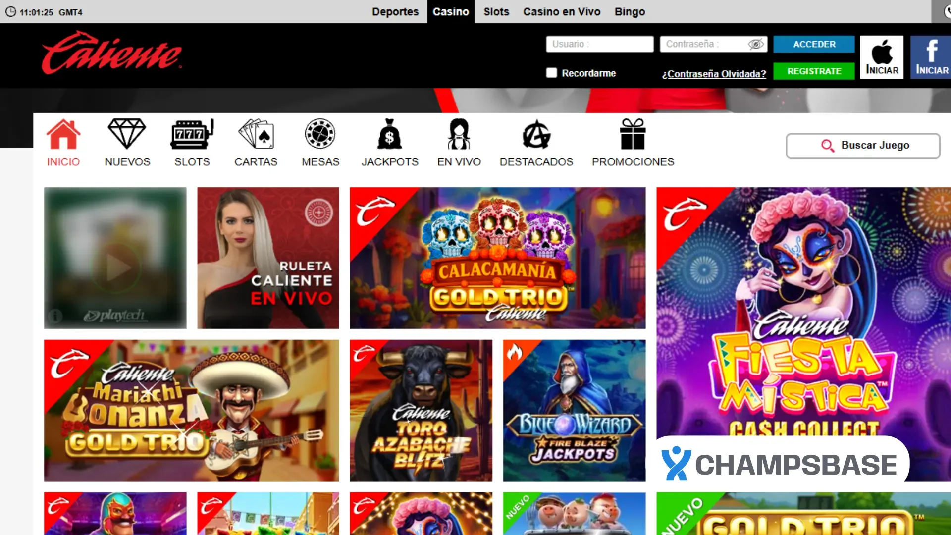 caliente mexico casino online