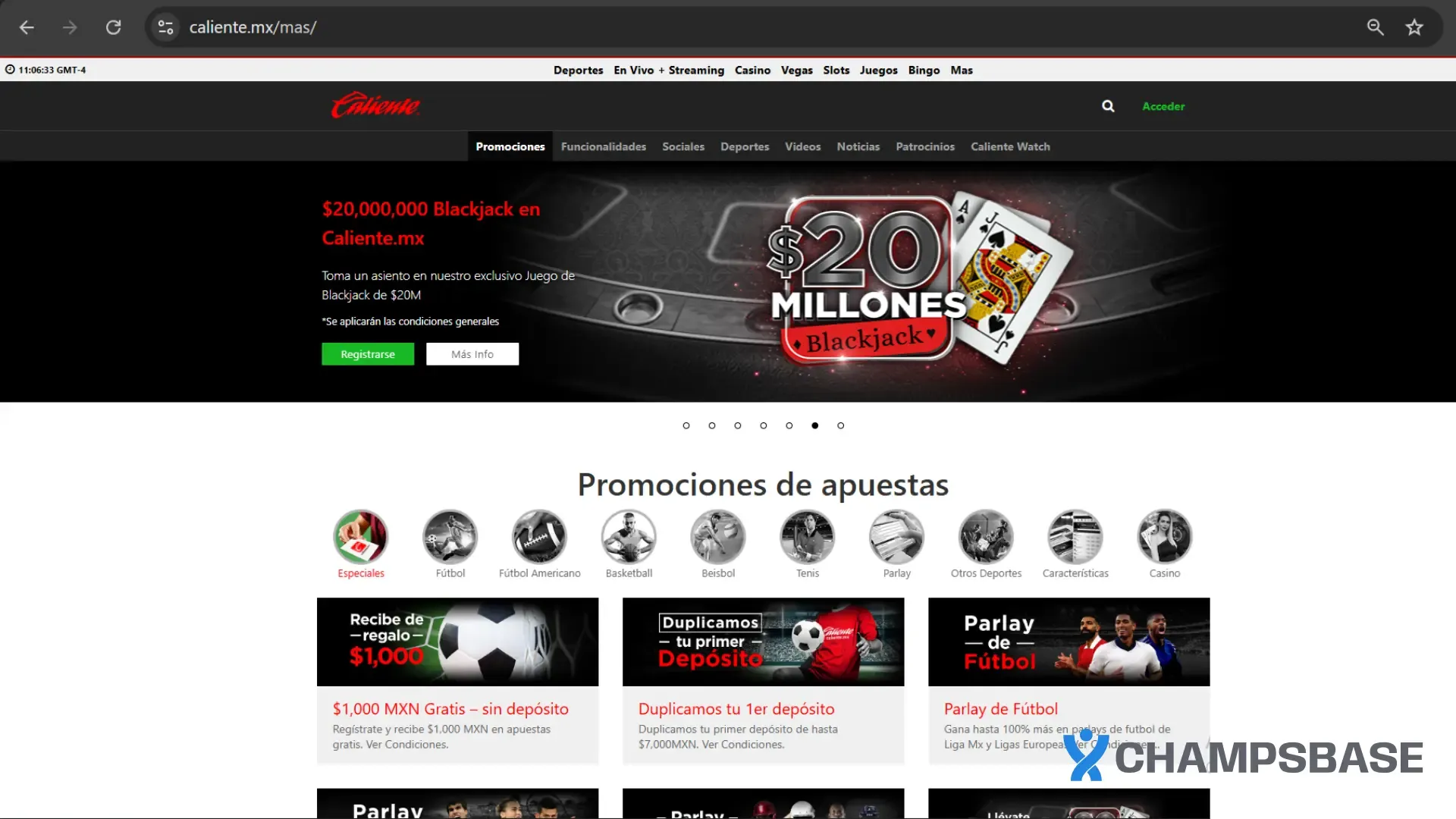 bonos caliente mexico