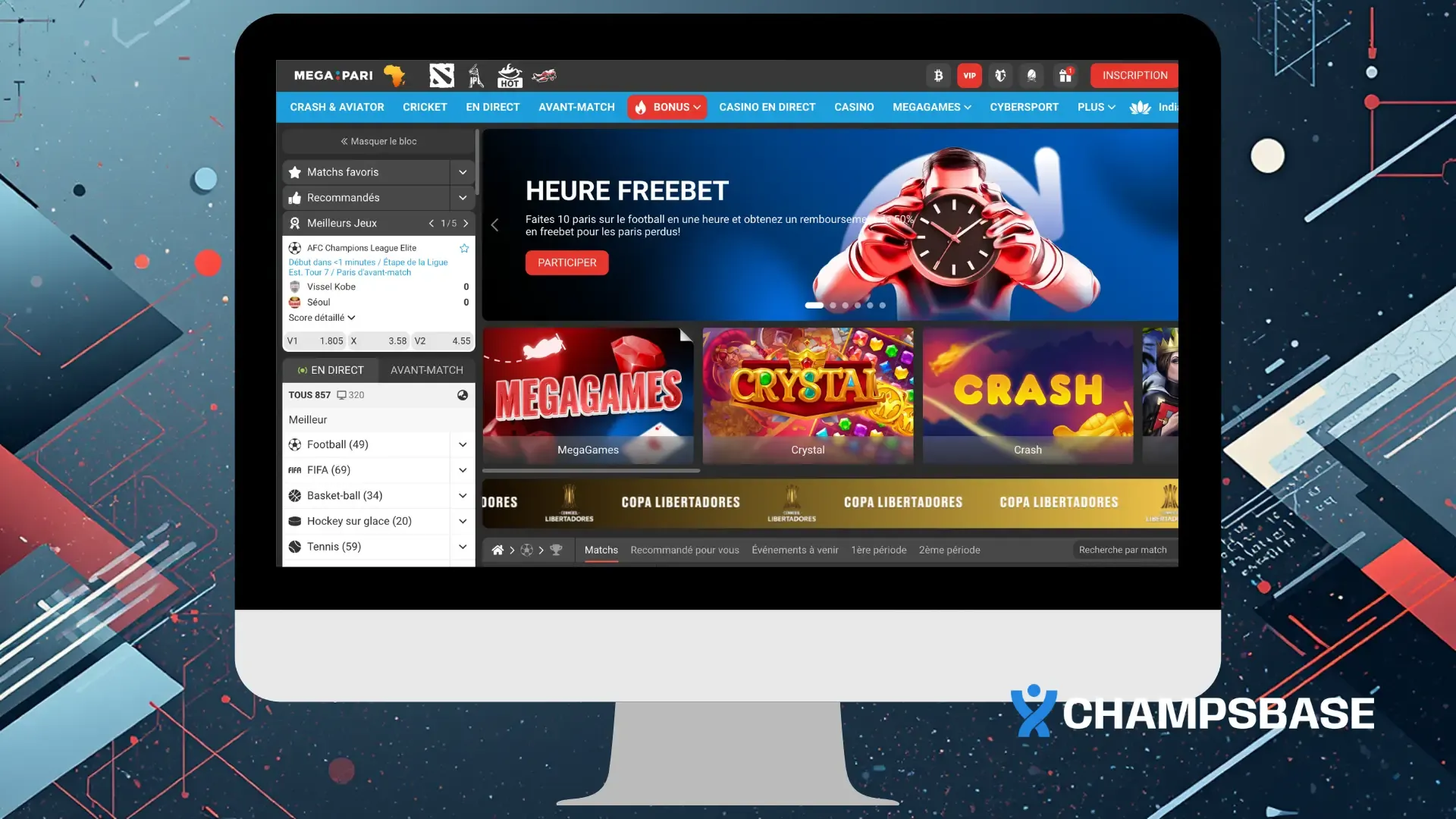 megapari cote boostée