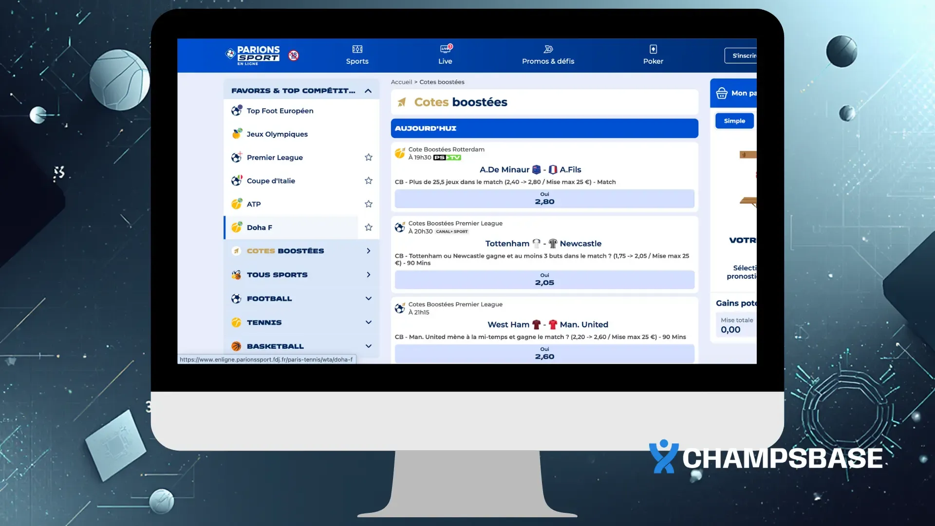 parions sport cote boostée
