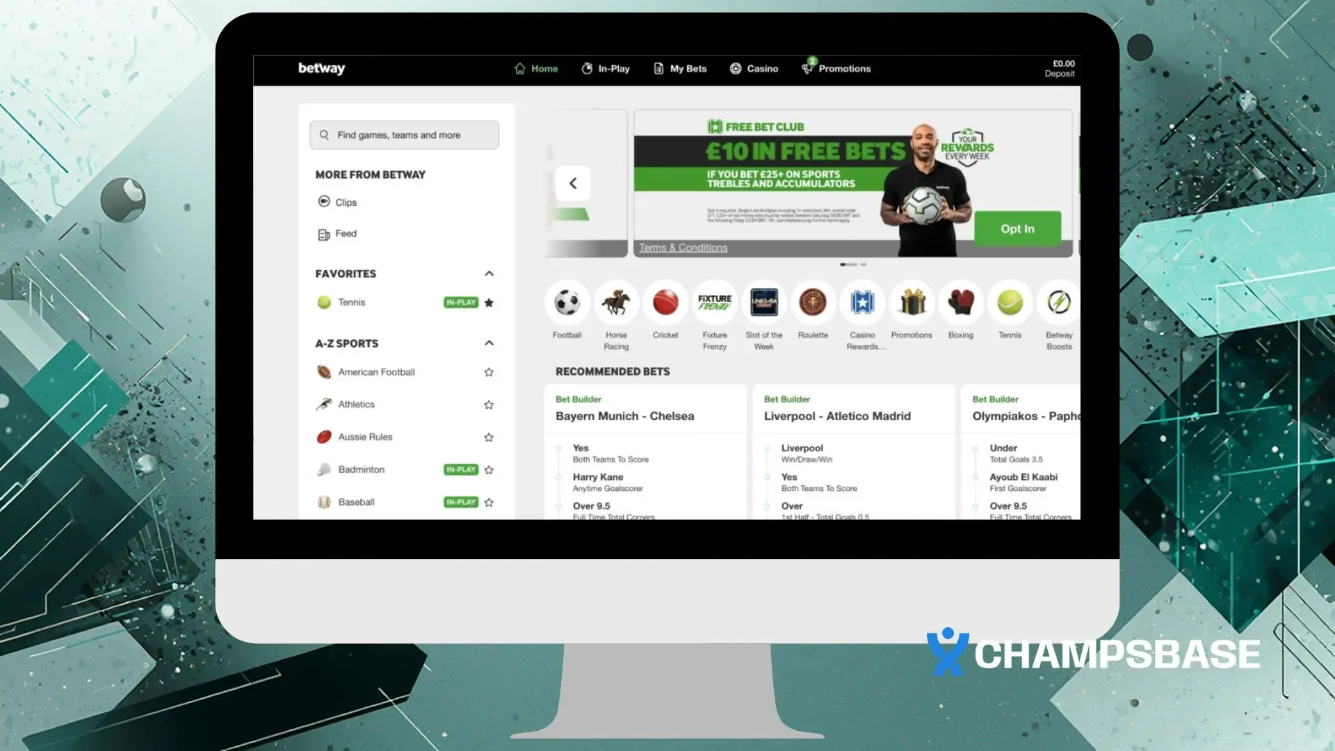 bonus sans dépôt betway