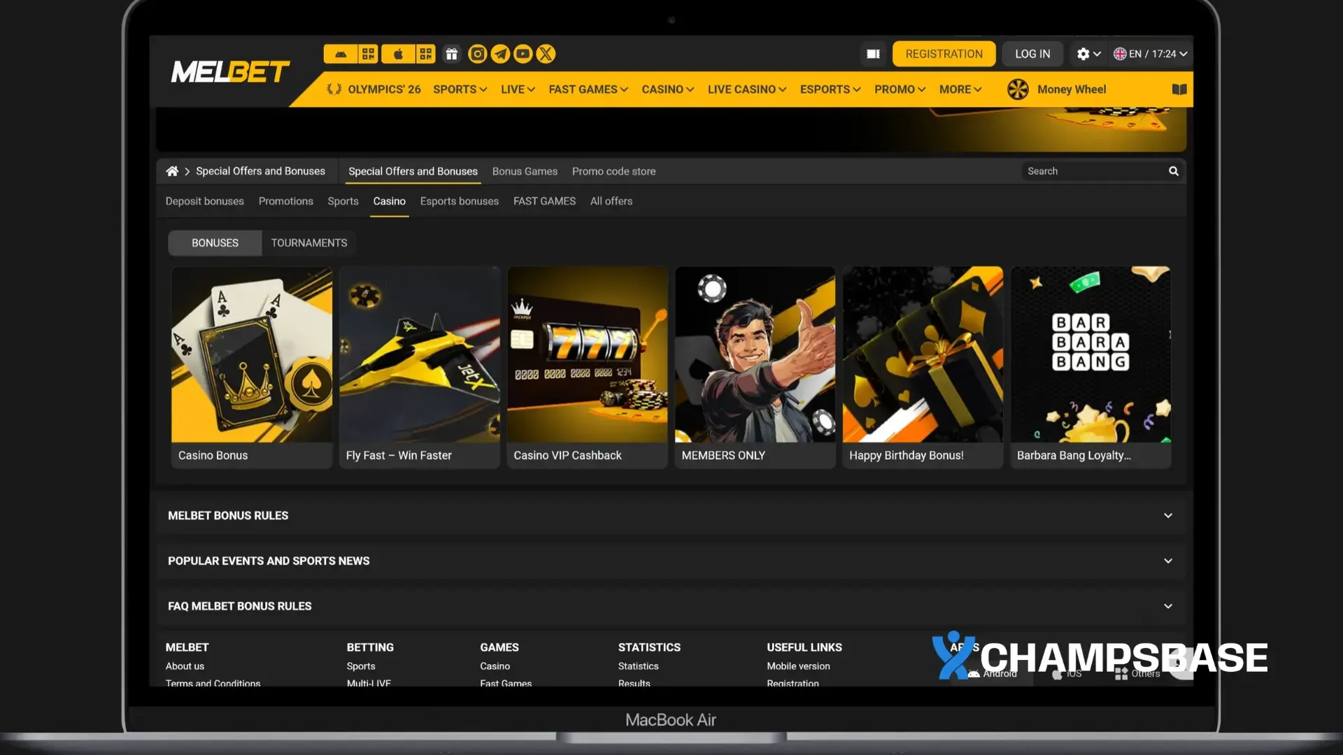 Melbet Casino Bonuses