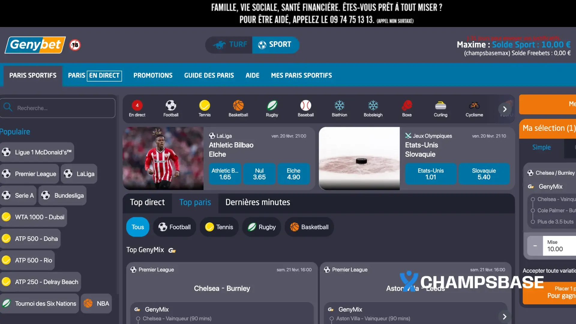 paris sportifs genybet