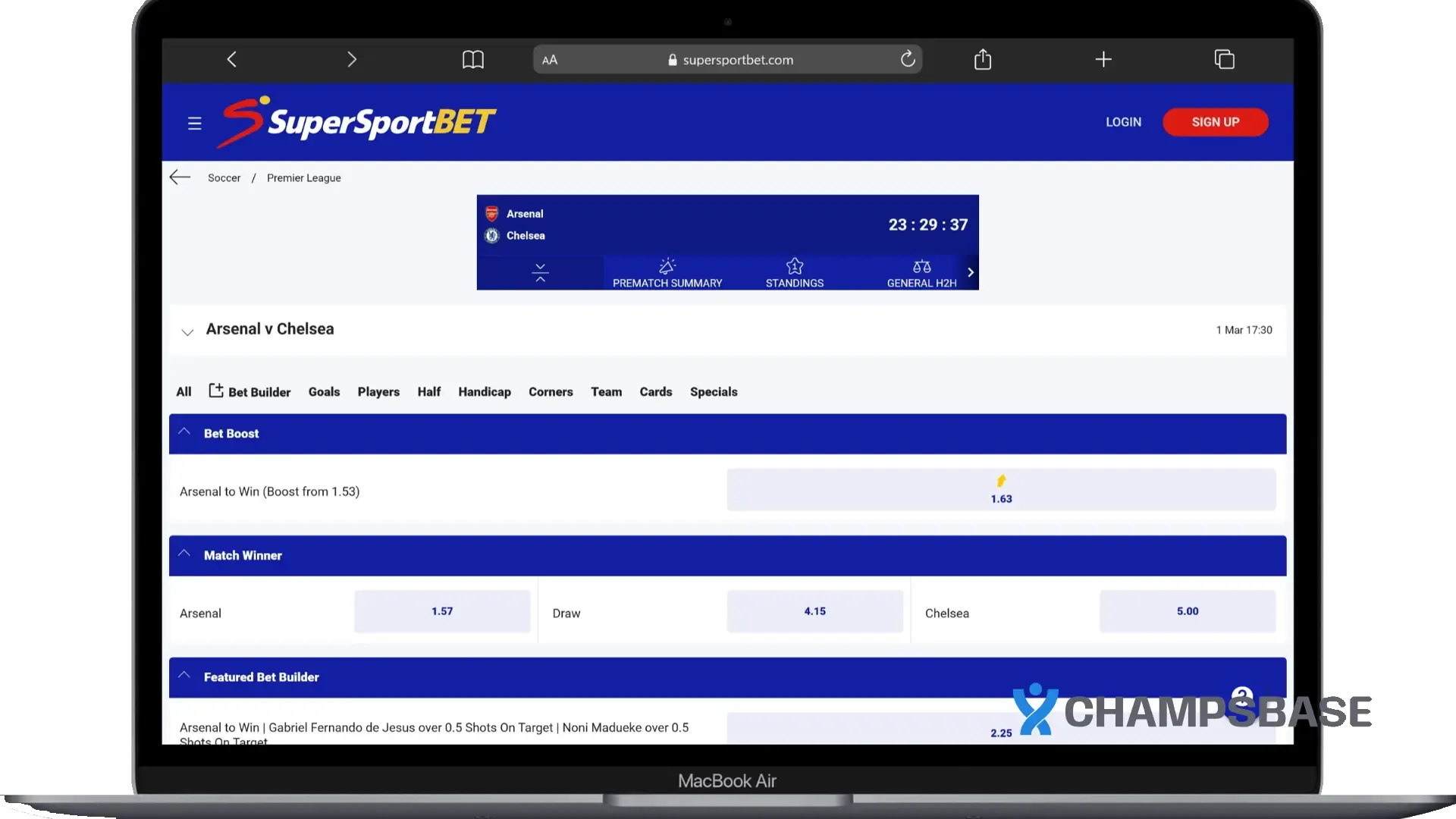 Supersportbet Market Depth