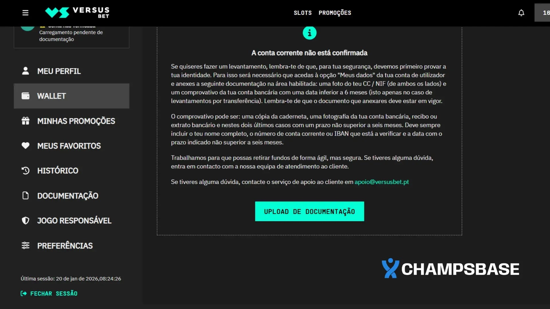 VERSUSBET Portugal identidade