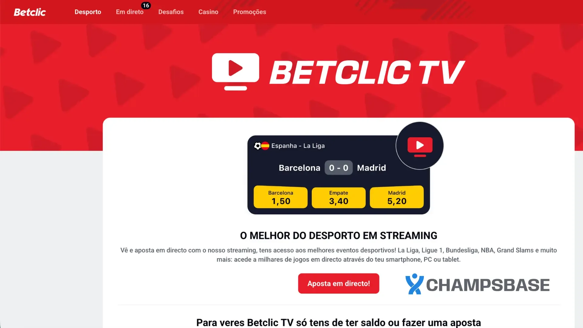 betclic TV portugal
