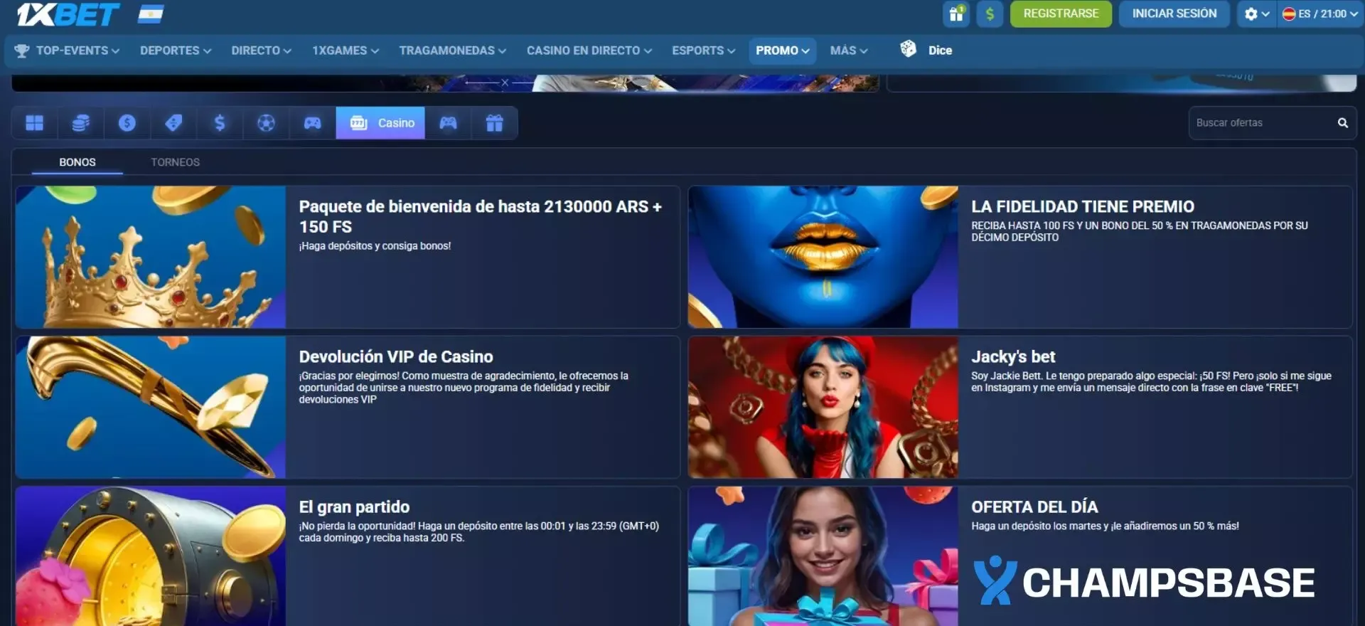 bonos de casino 1xbet argentina